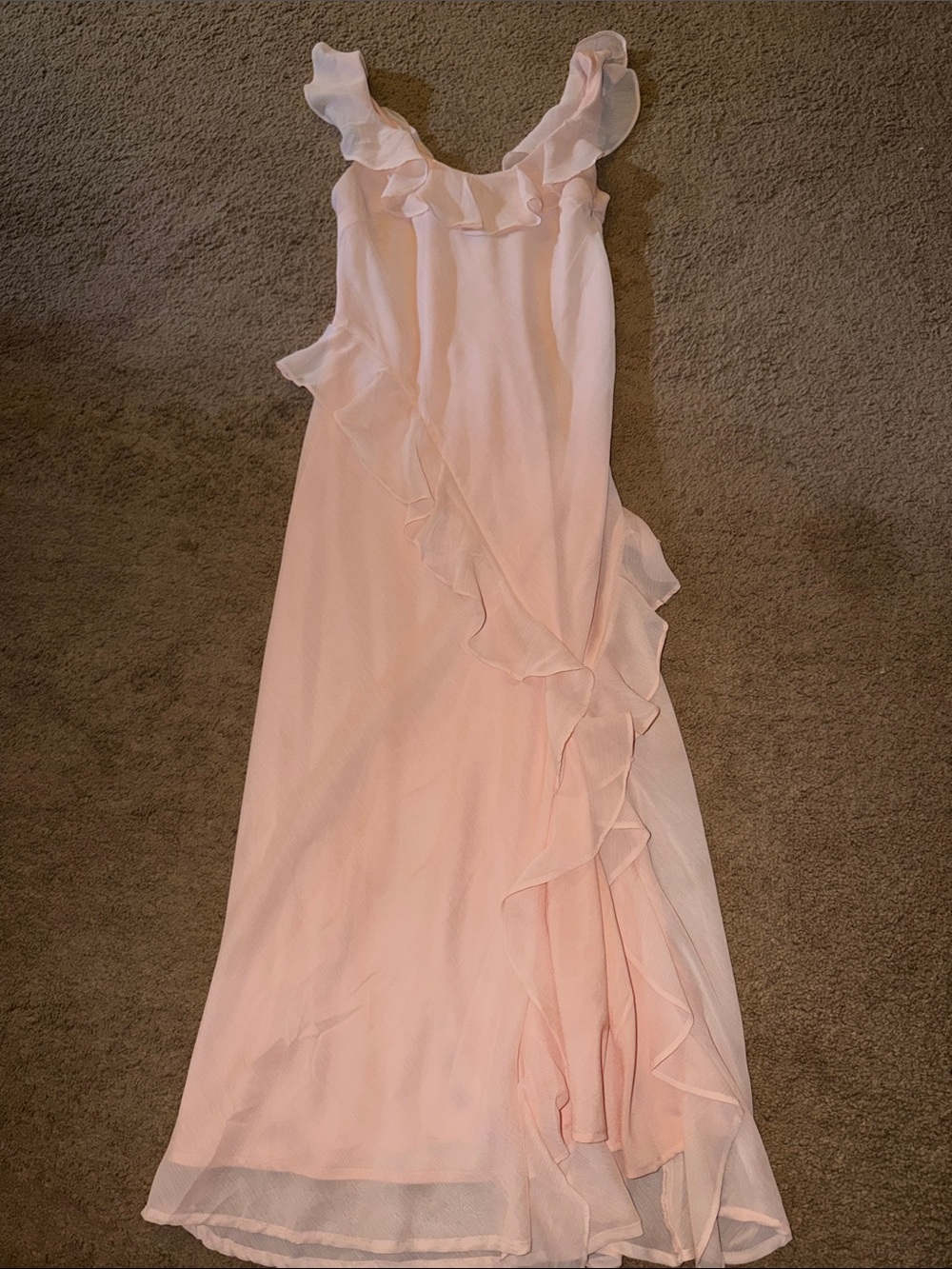 a new day Blush Ruffle-Trim Maxi Dress
